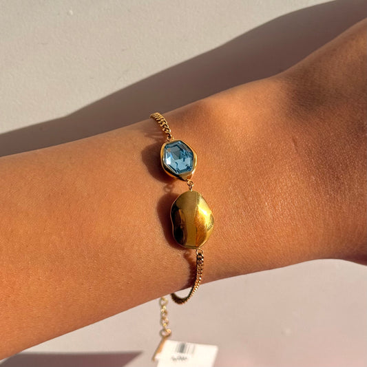 Blue Stone Golden Bracelet