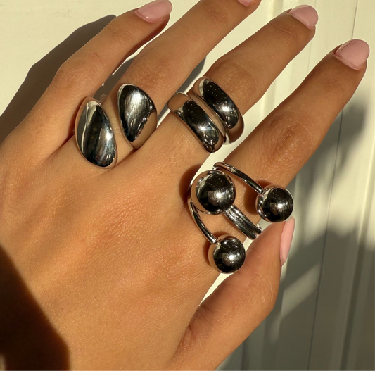 Planet silver ring