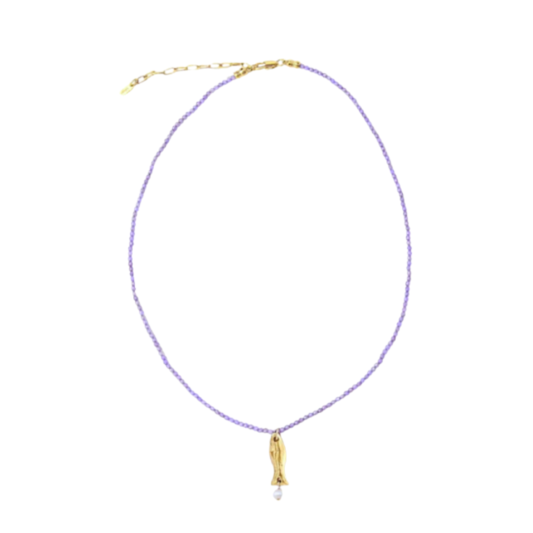 The Lilac Drift - Fish Pendant Necklace