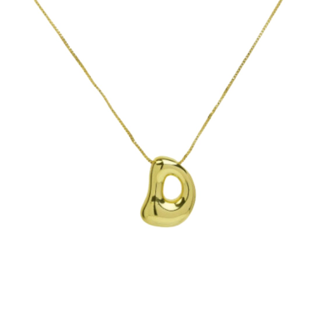 Bubble initial necklace