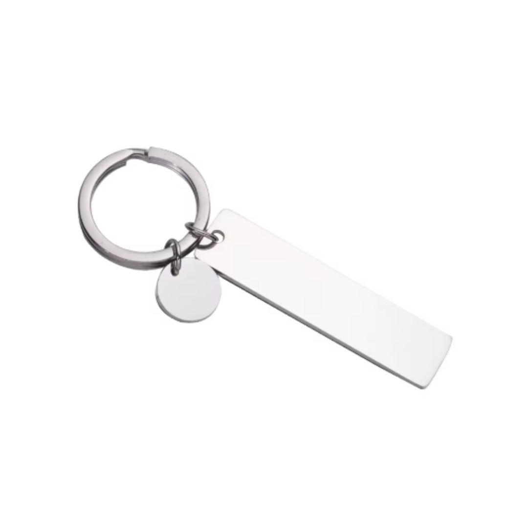 Silver rectangle keychain