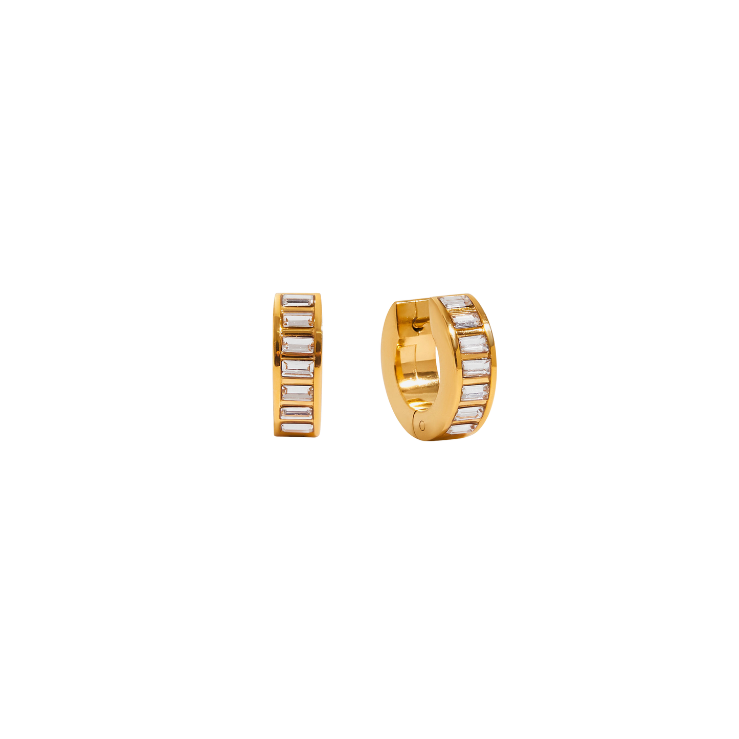 Clear Baguette Hoops