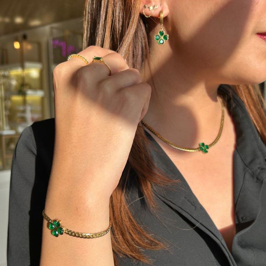 Green Clover Hoops