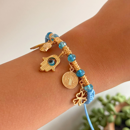 Evil Eye Charms Baby Blue Bracelet