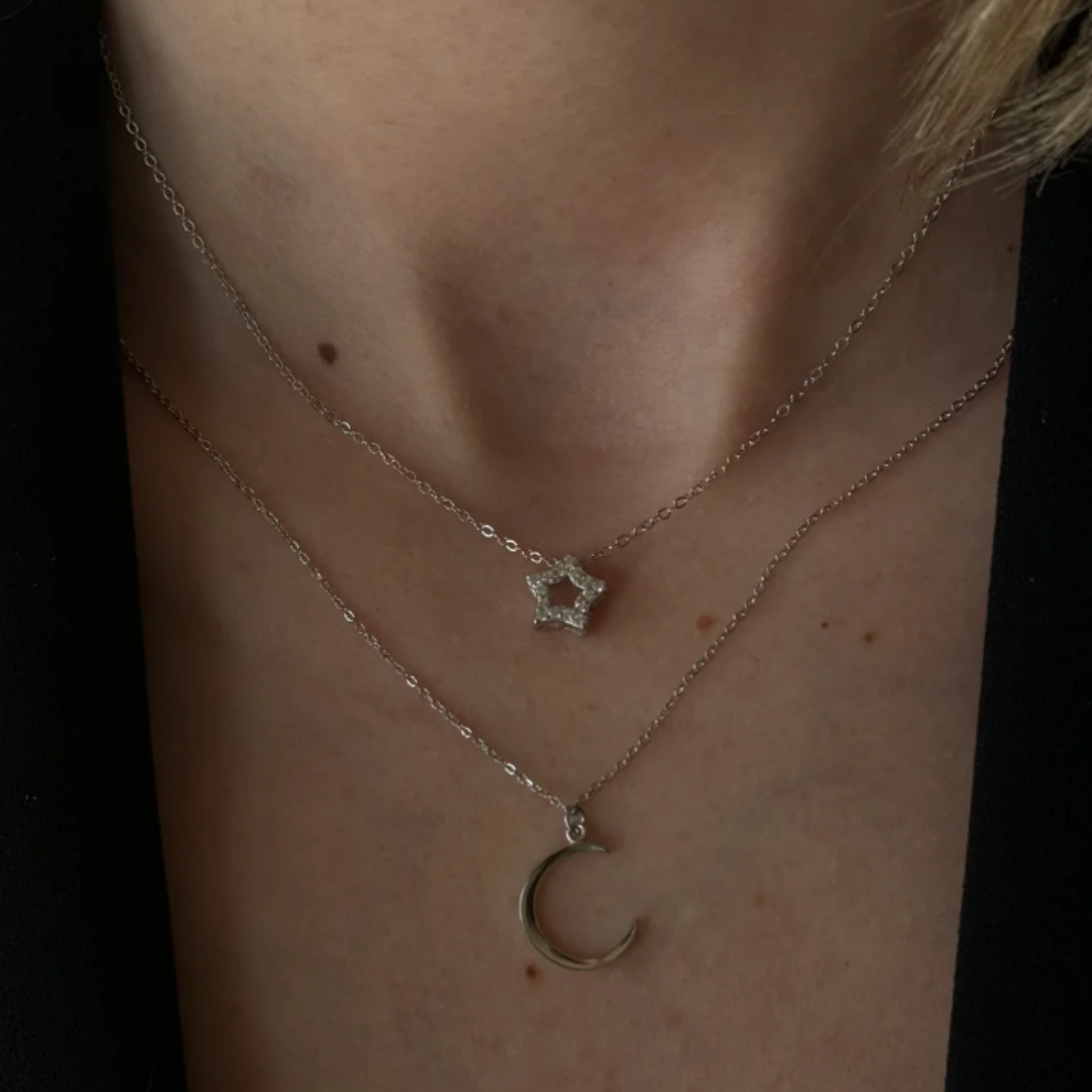 Contour Mini Silver Star Necklace