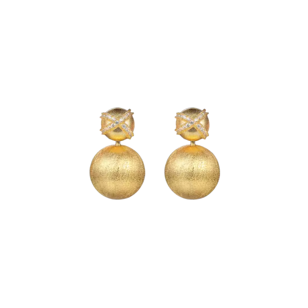 Double bubble golden earrings