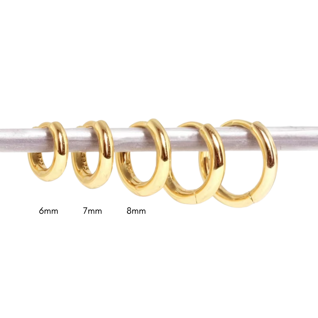 Simple gold hoops 6mm
