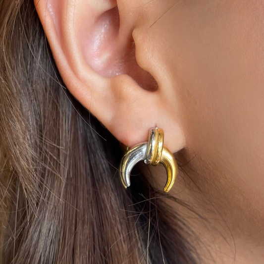 Modern moon dual studs