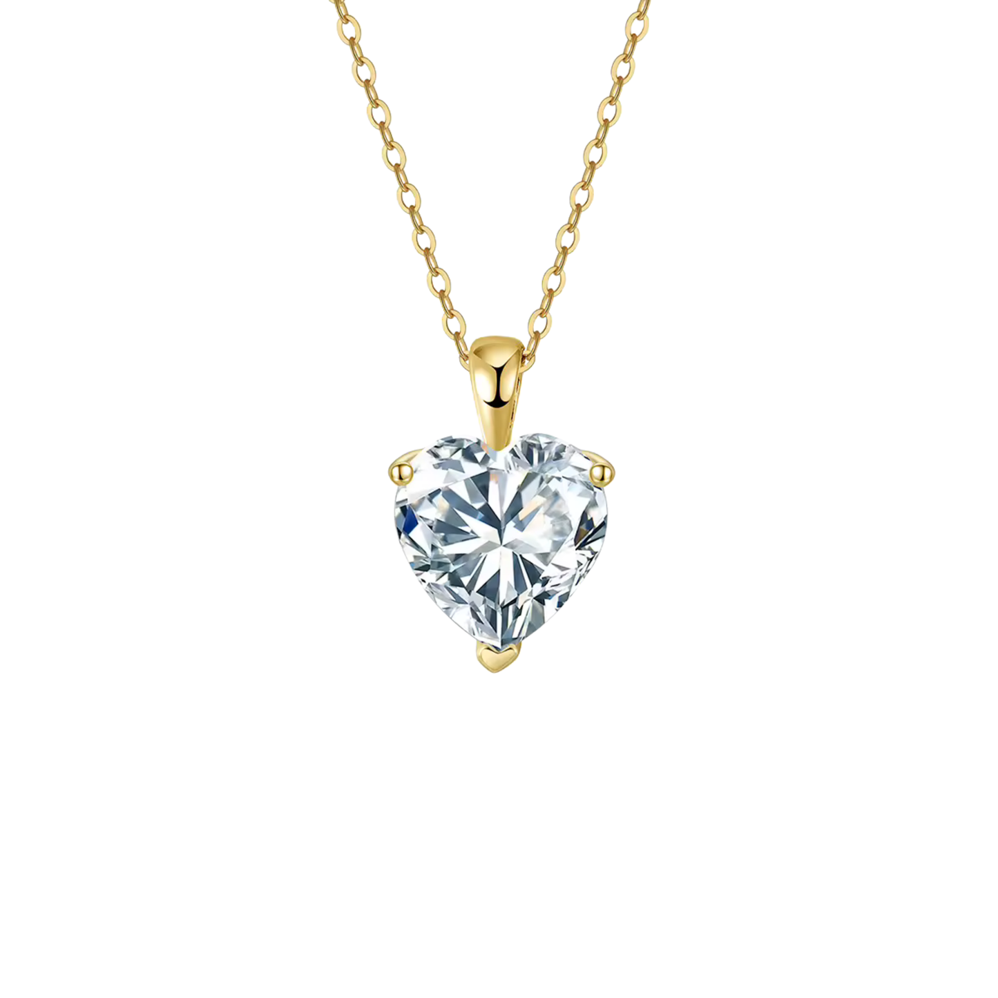 Golden Necklace Heart 3Ct