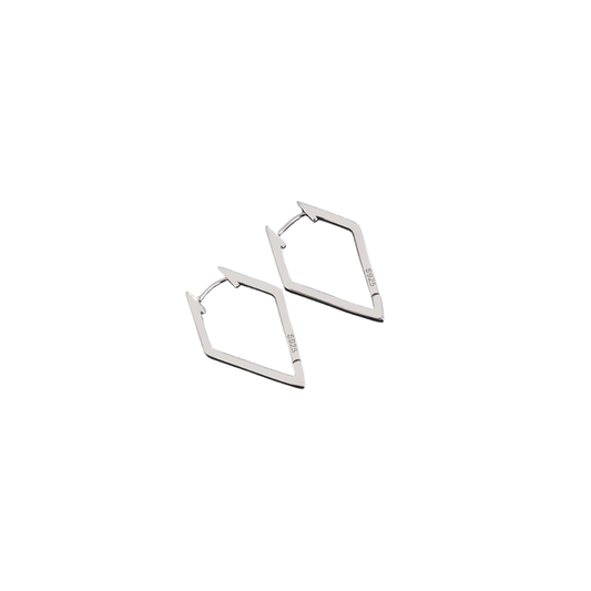 Metal drop silver hoops