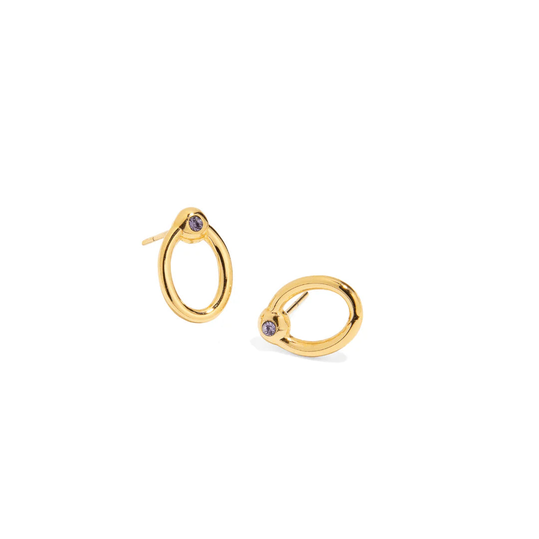 Oval/Lilac Crystal Stud