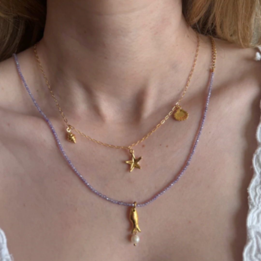 The Lilac Drift - Fish Pendant Necklace