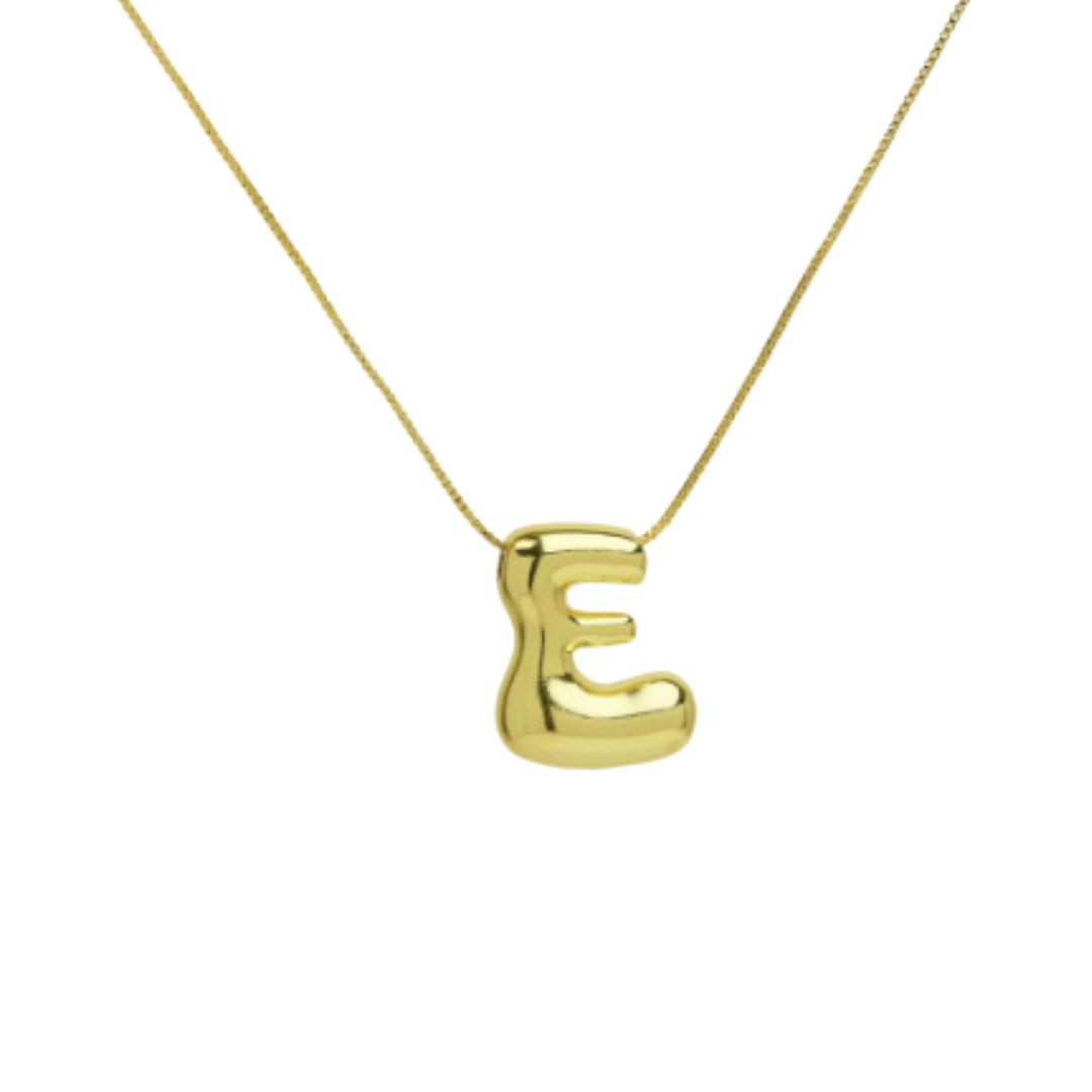Bubble initial necklace