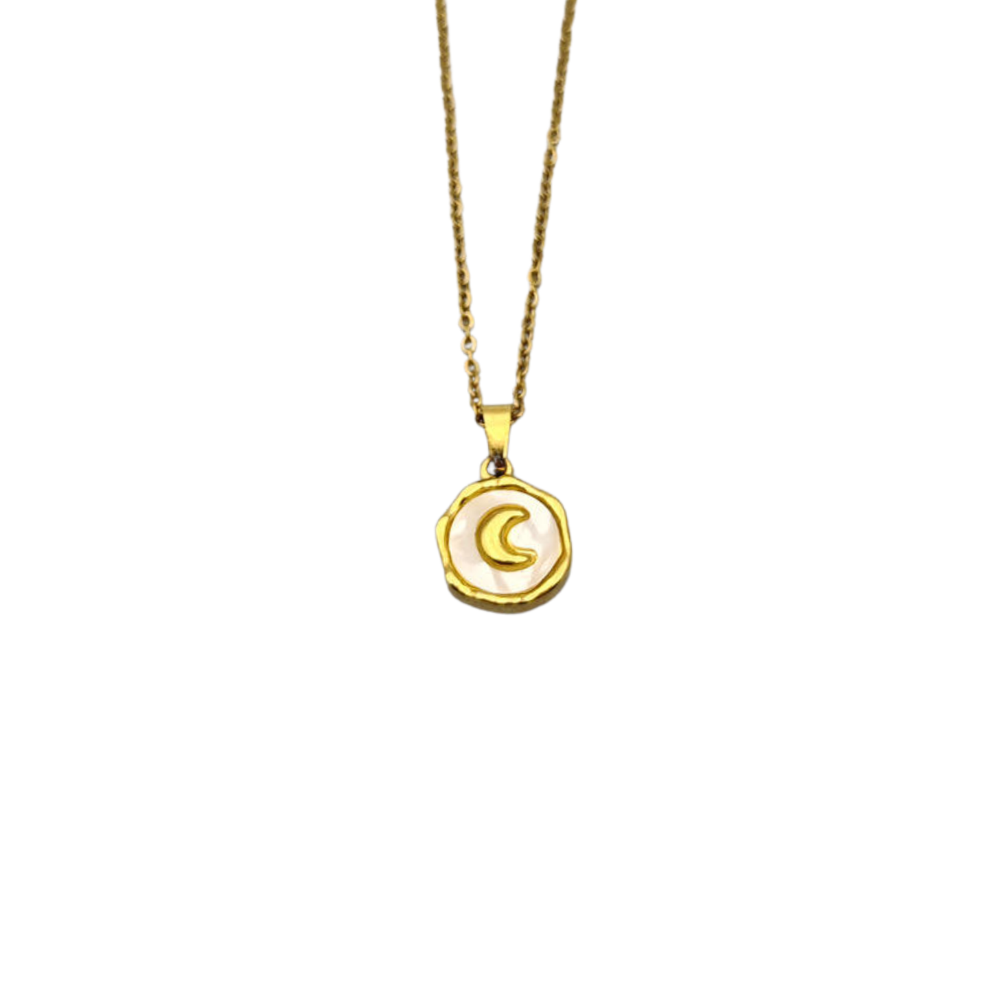 Golden Necklace Mother Of Pearl Moon