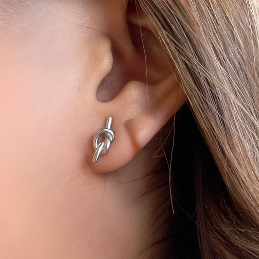 Silver knot studs