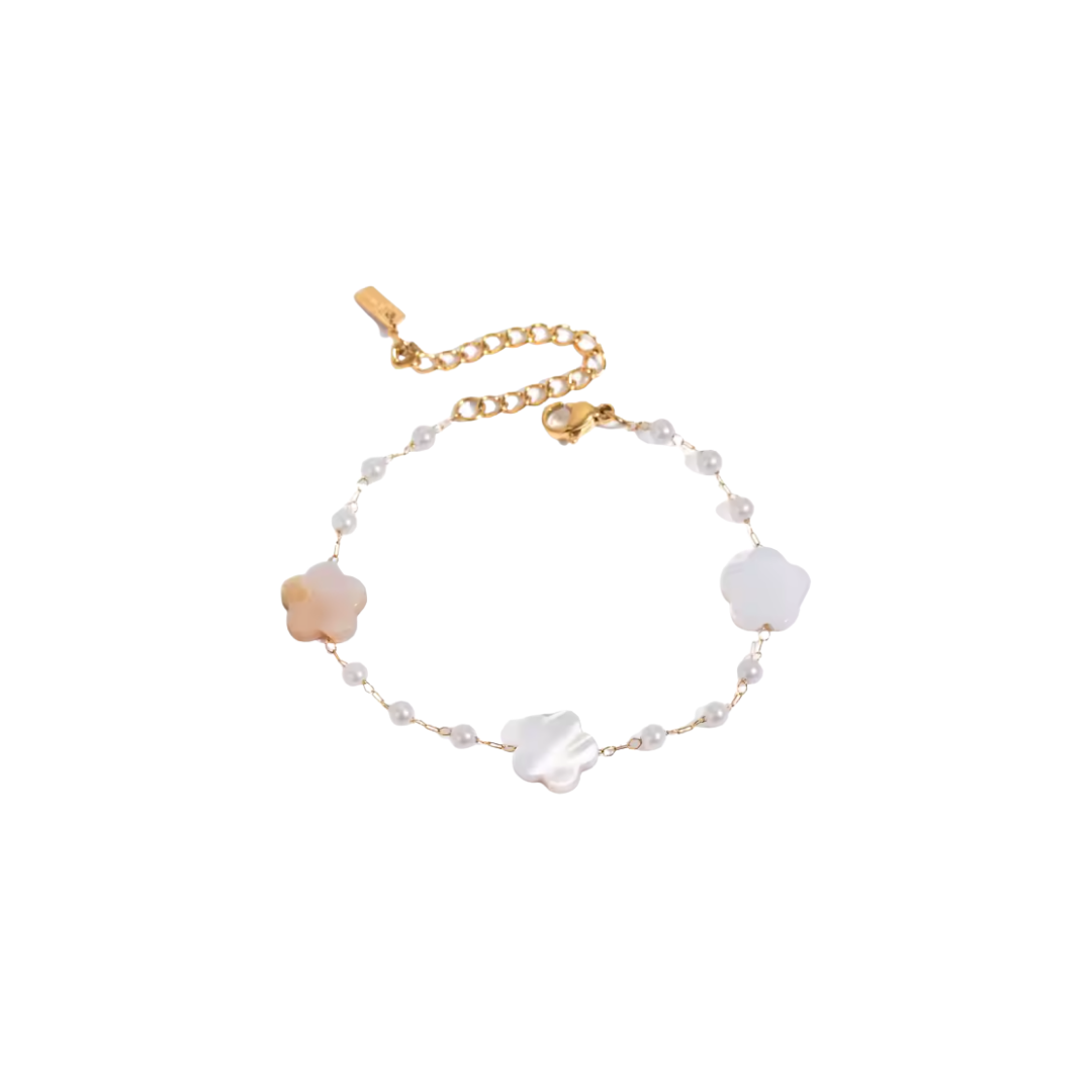 White daisies golden bracelet