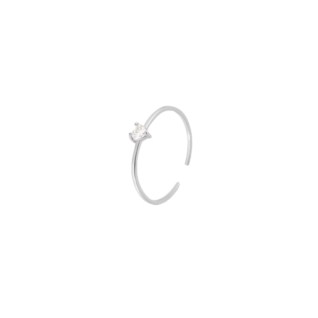 CLEAR HEART GOLDEN RING