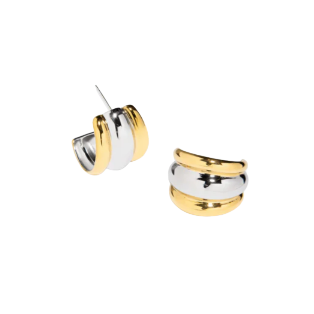 The Merge Hoops - Bicolor Triple Hoop Earrings