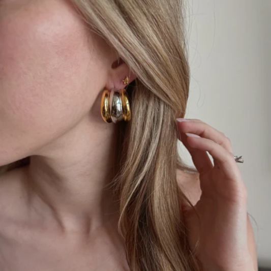 The Merge Hoops - Bicolor Triple Hoop Earrings