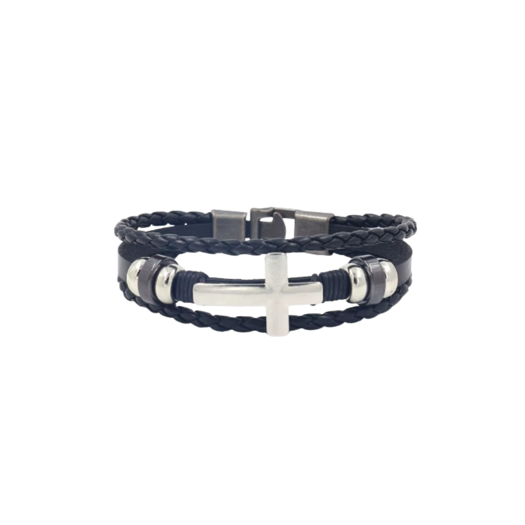 Multi strap cross bracelet