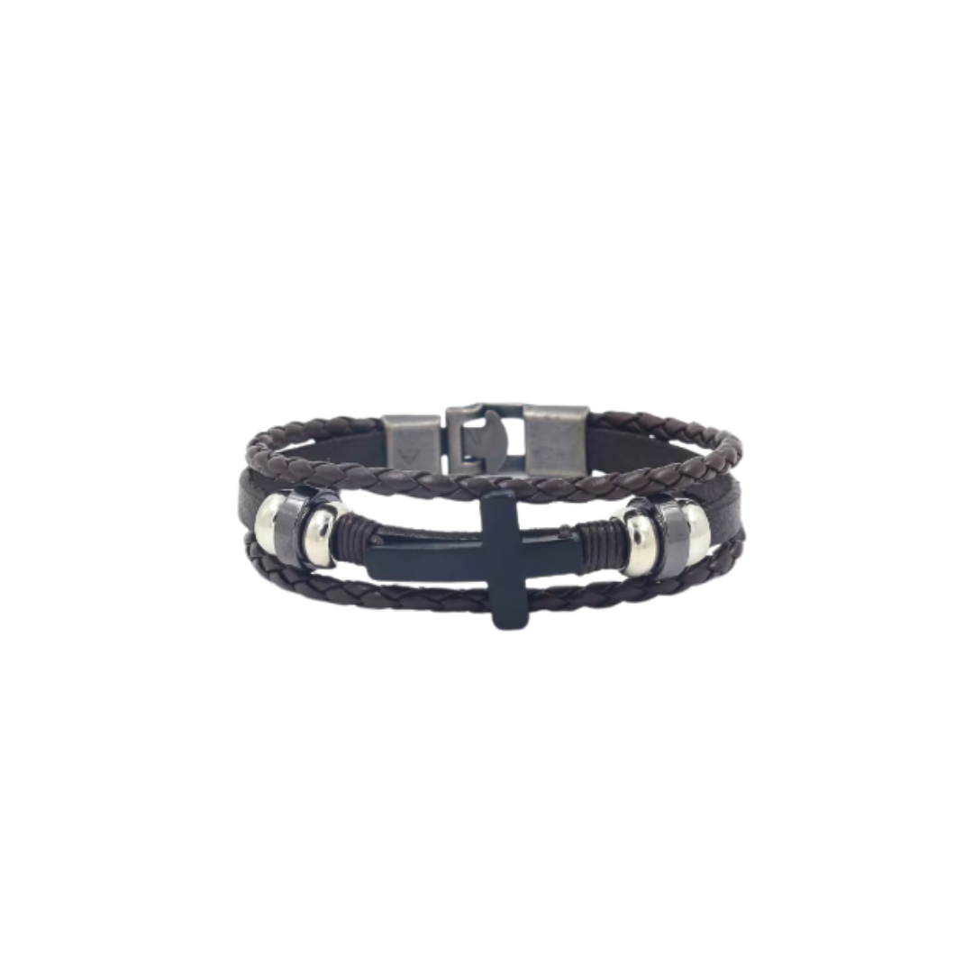 Multi strap cross bracelet