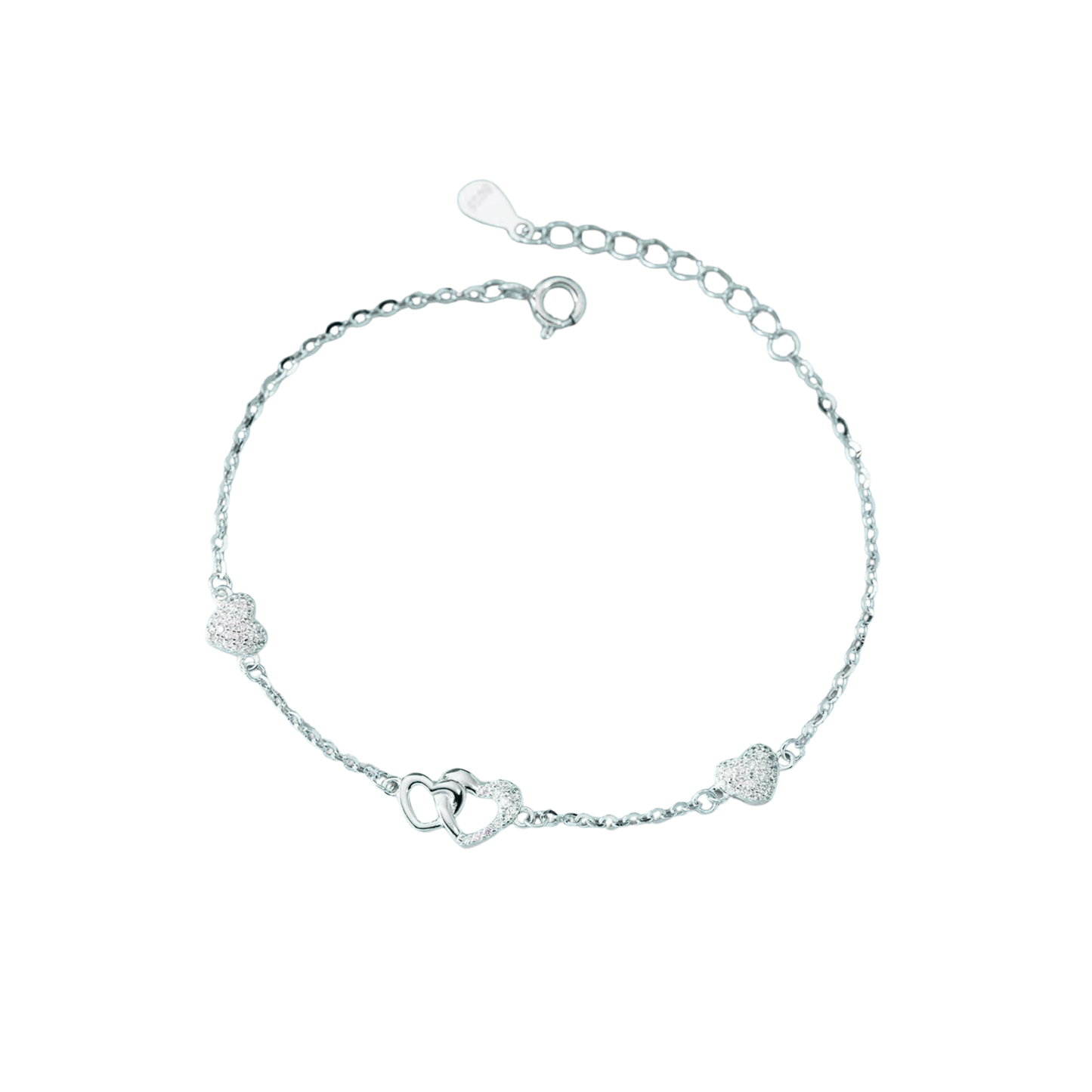 Dainty Heart Silver Bracelet