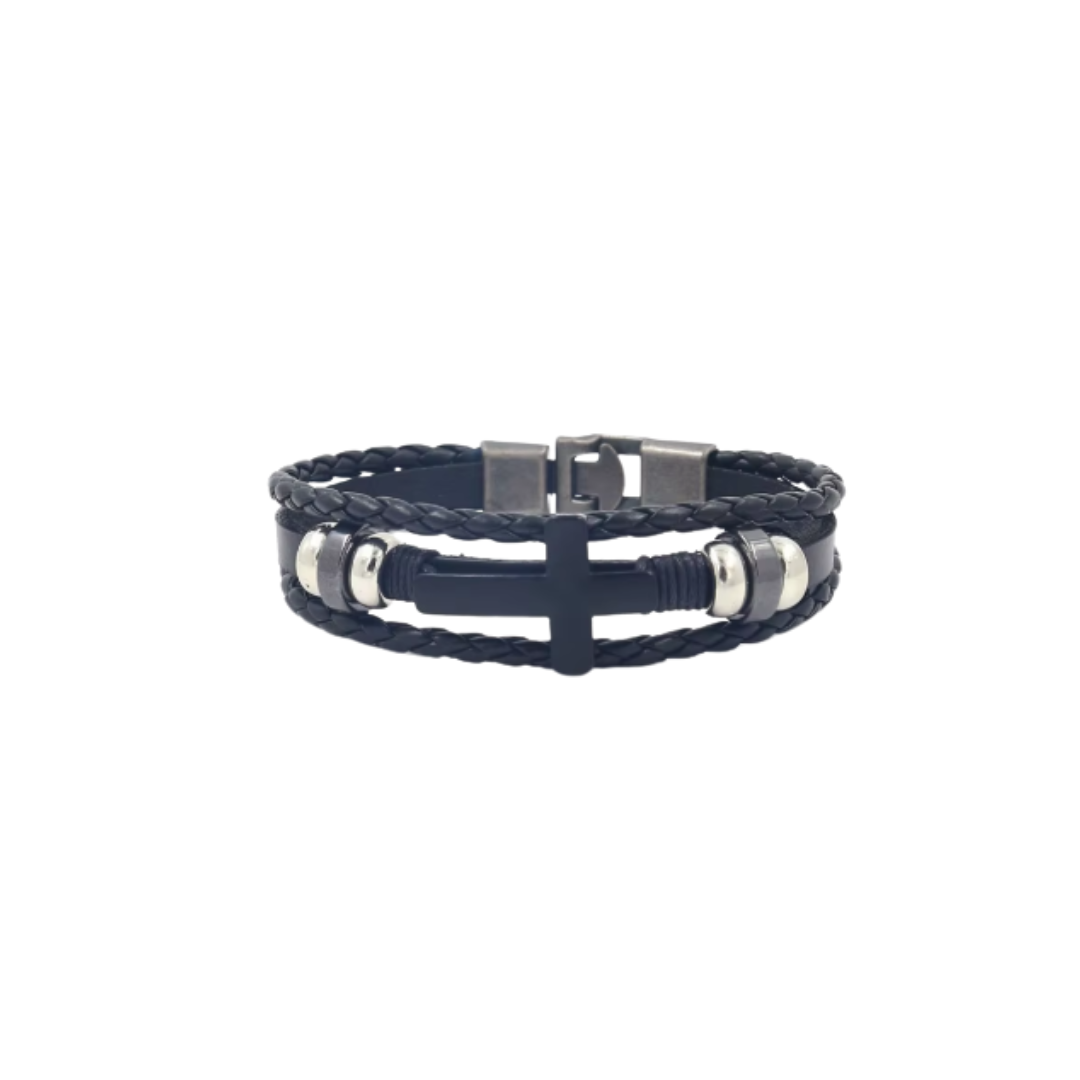Multi strap cross bracelet