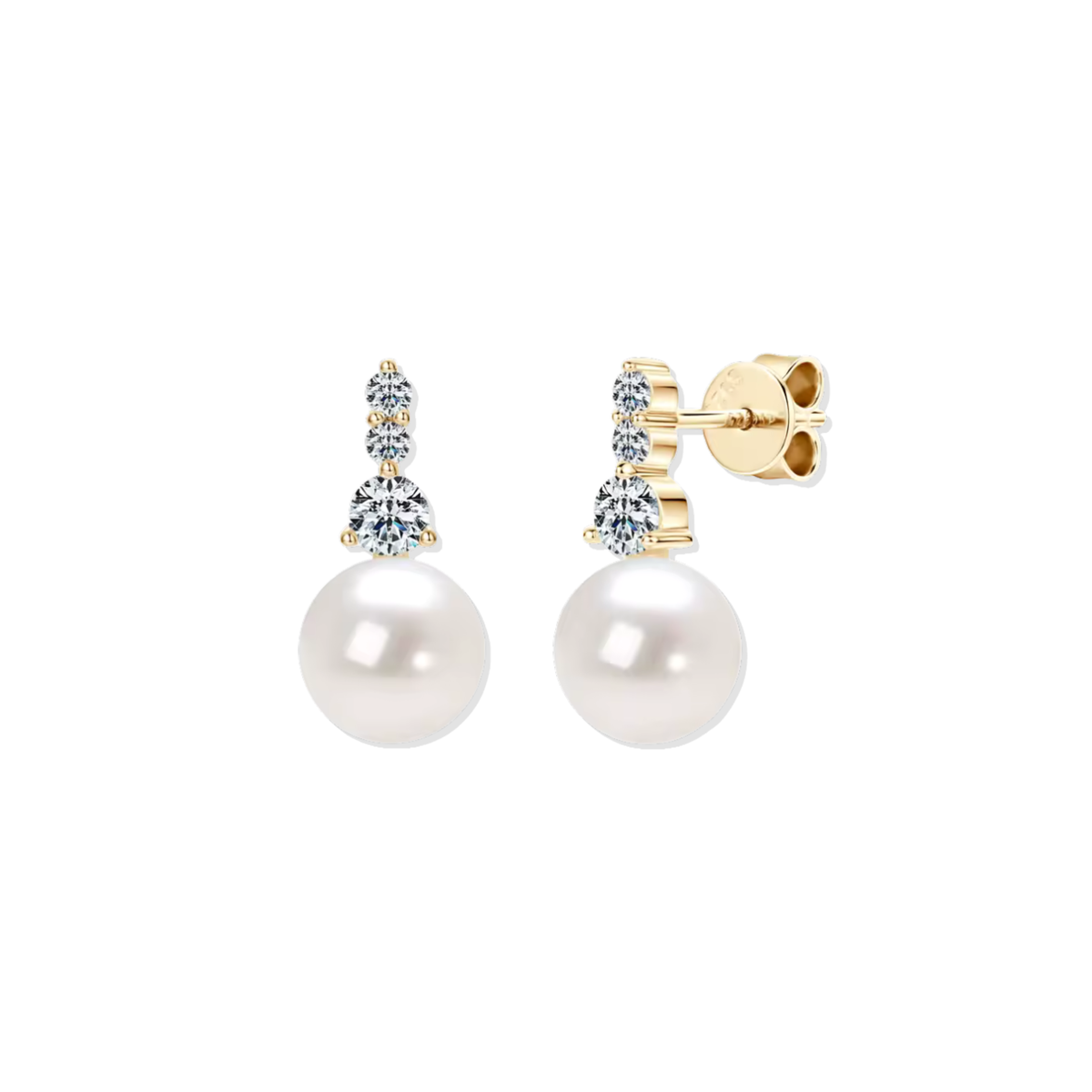 Golden Pearl Veil Earrings