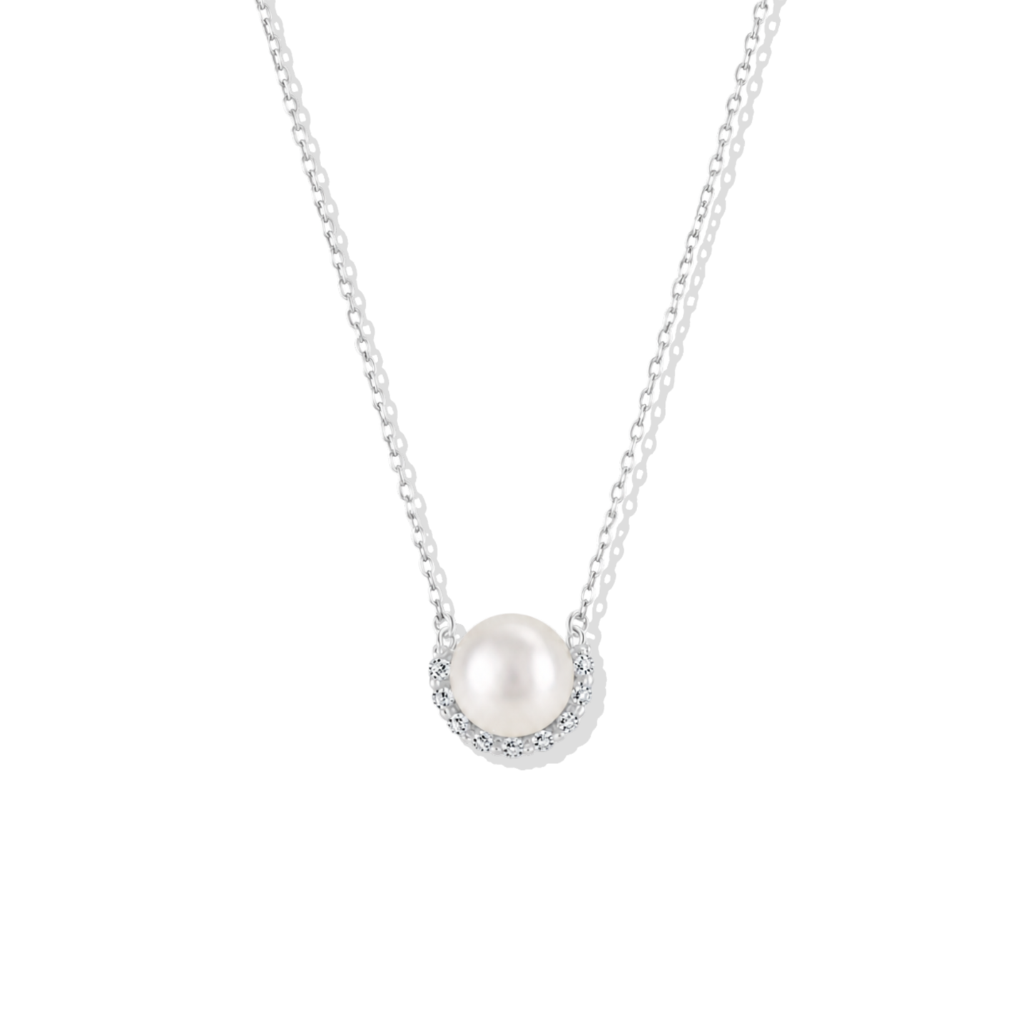 Silver Necklace Maria Pearl