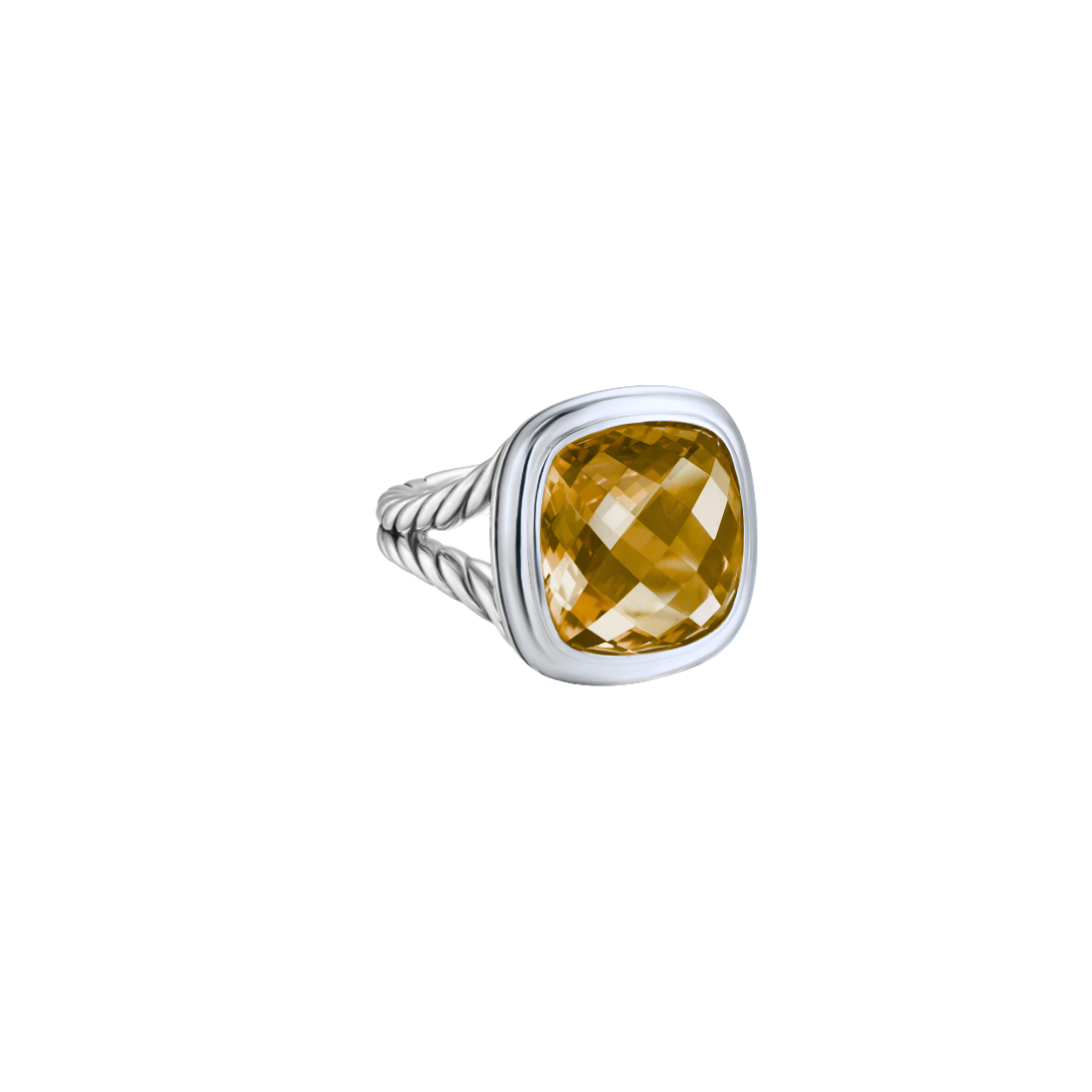 David citrine silver ring