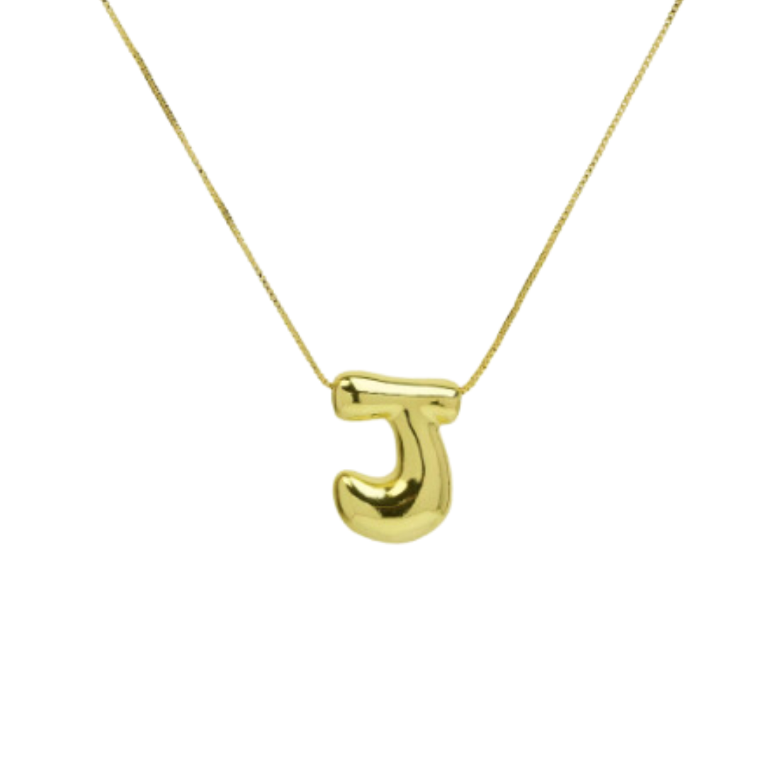 Bubble initial necklace
