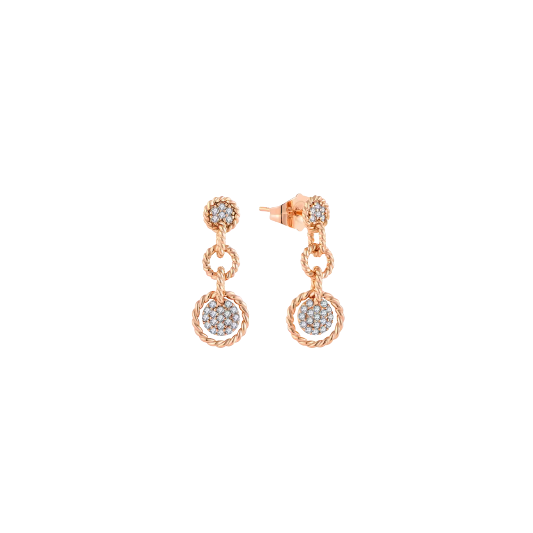 Serrato rose gold earrings