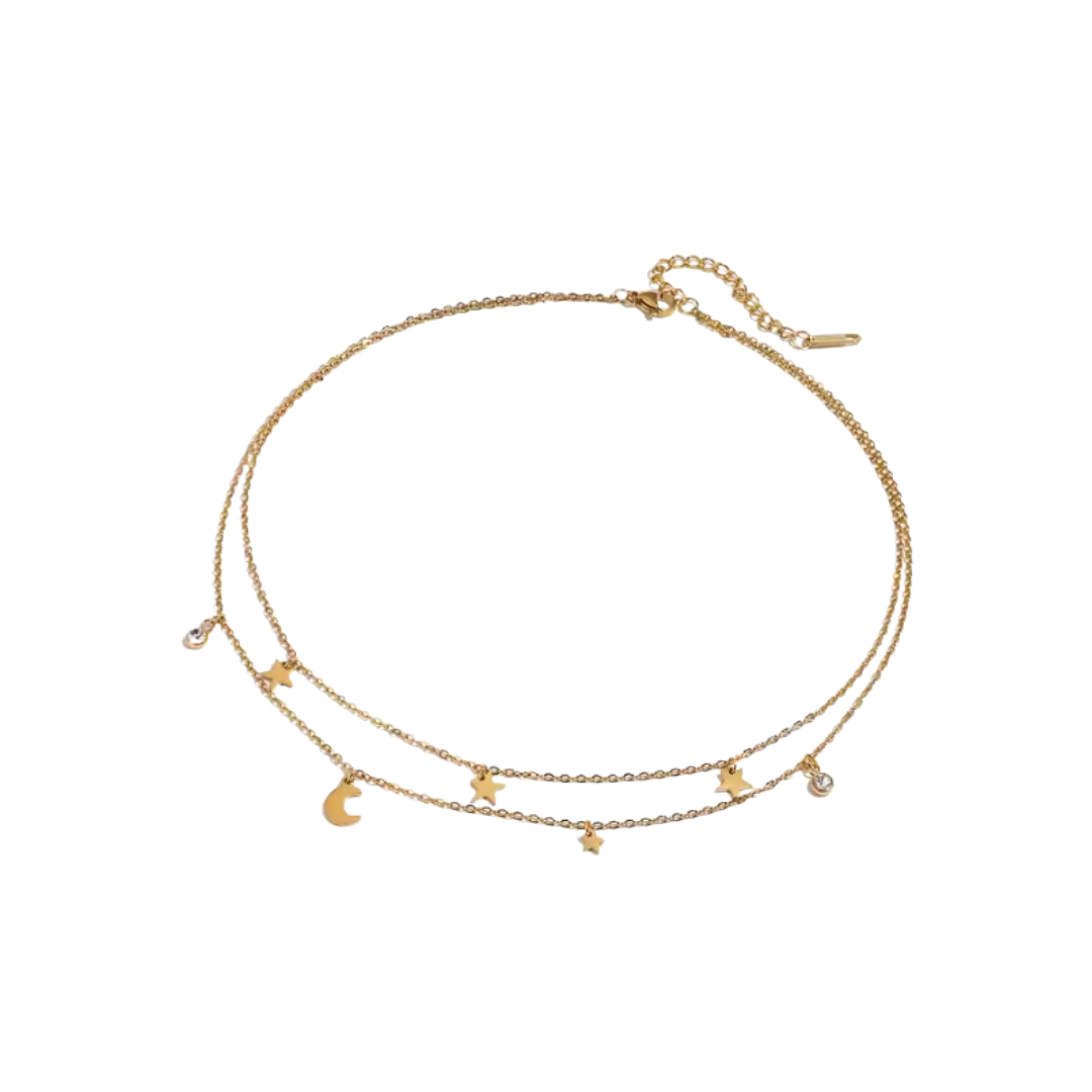 UNIVERSE GOLDEN DOUBLE NECKLACE