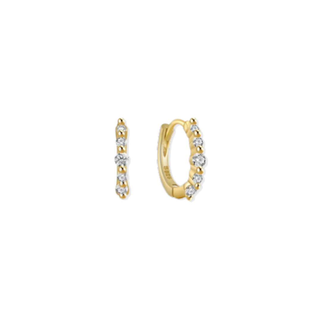 Spark Zirconia Gold Hoops