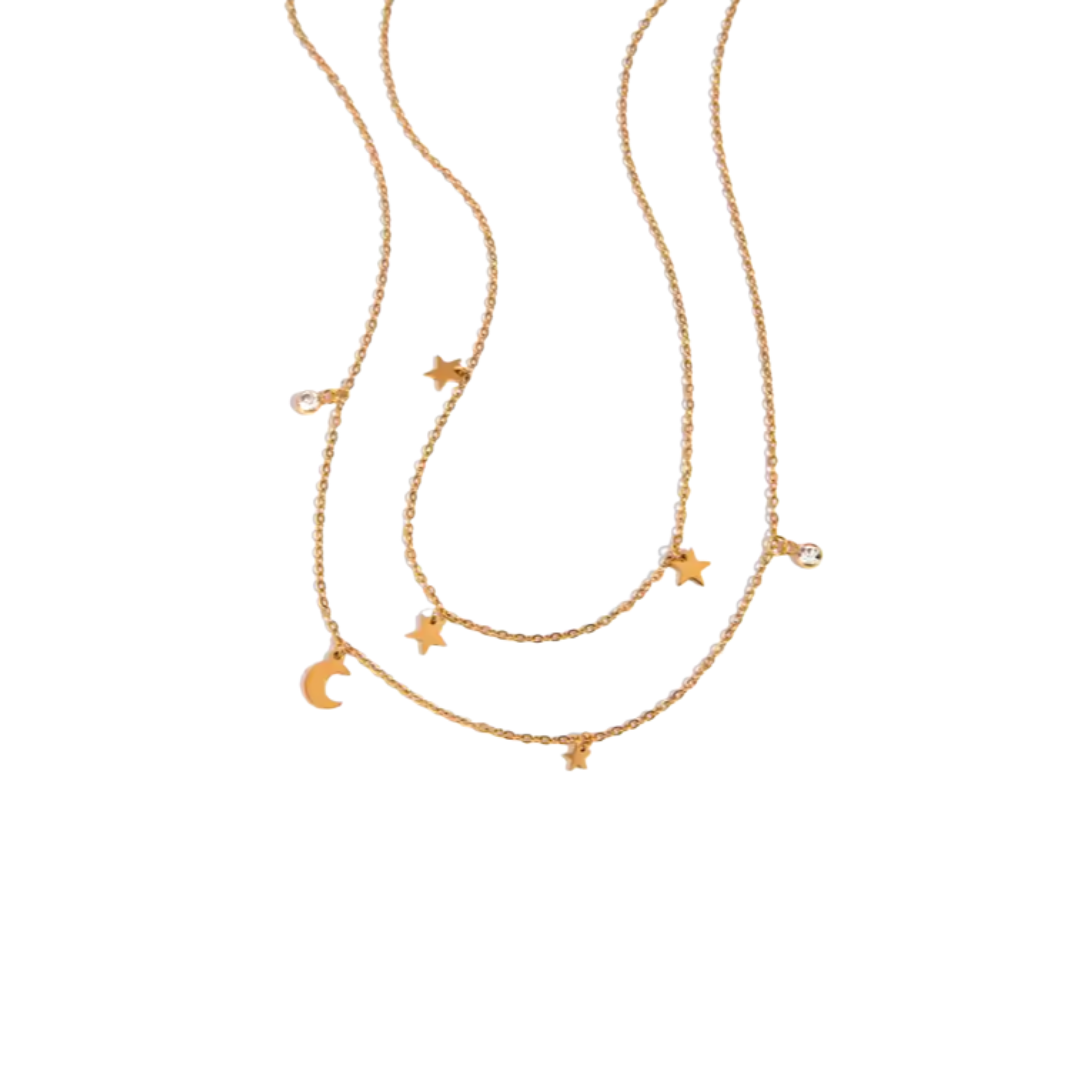 UNIVERSE GOLDEN DOUBLE NECKLACE