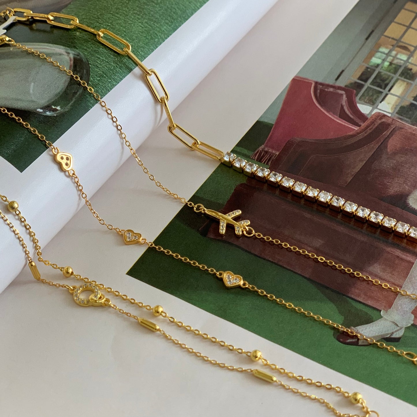 Linked Spark Golden Bracelet