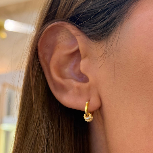 Triple Circle Golden Hoops