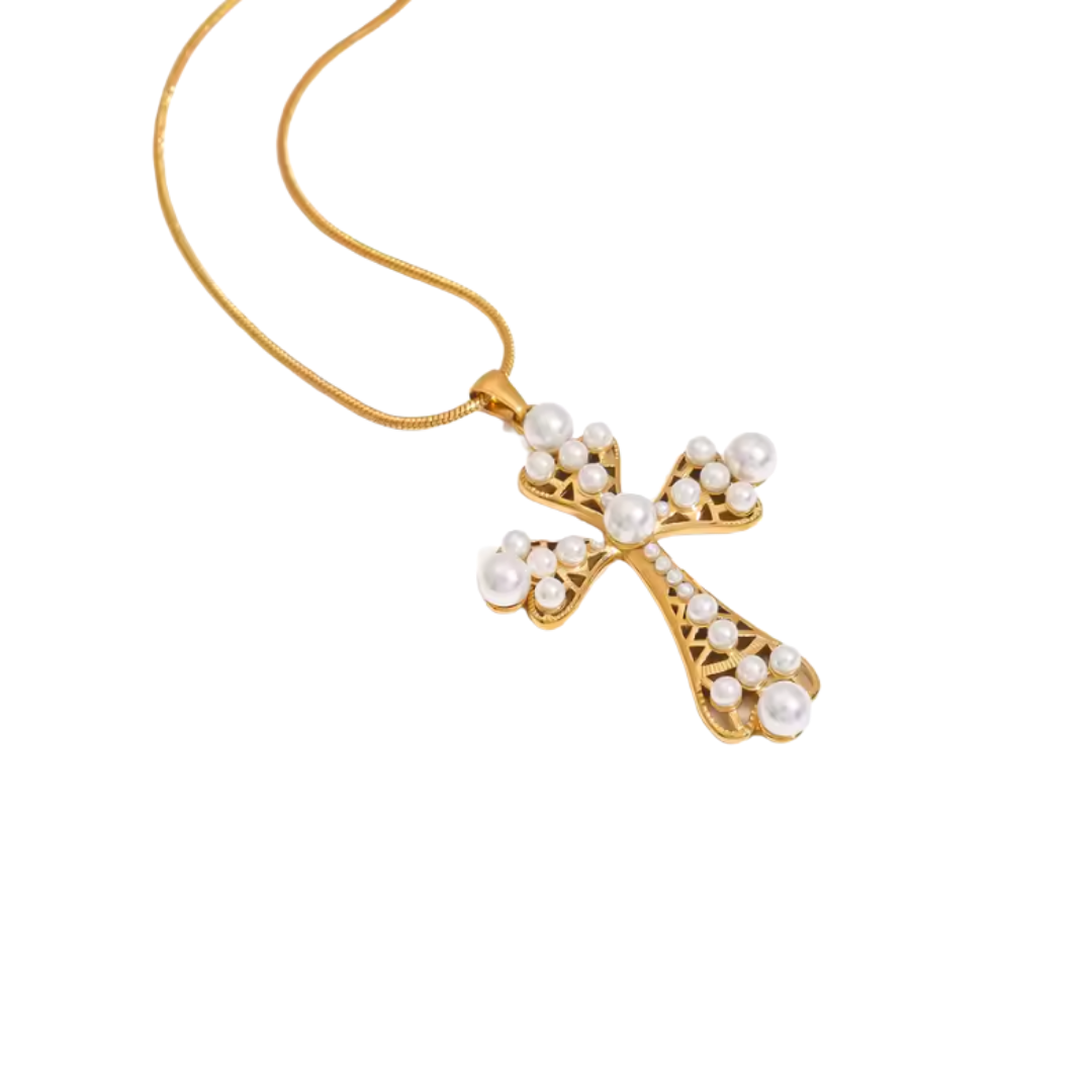 Nineties golden cross necklace