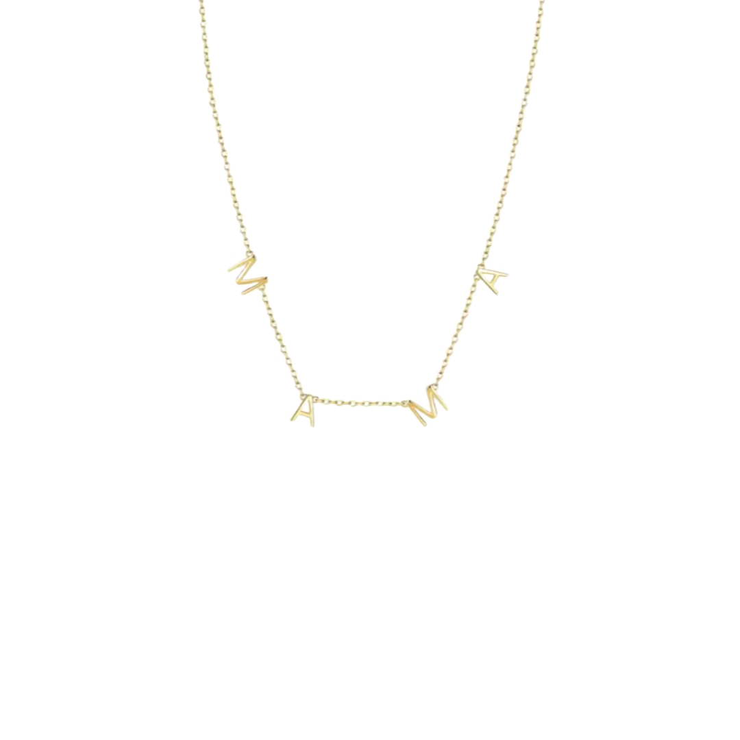 Spelled mama golden necklace