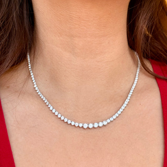 Irregular Tennis Dainty Silver Necklace