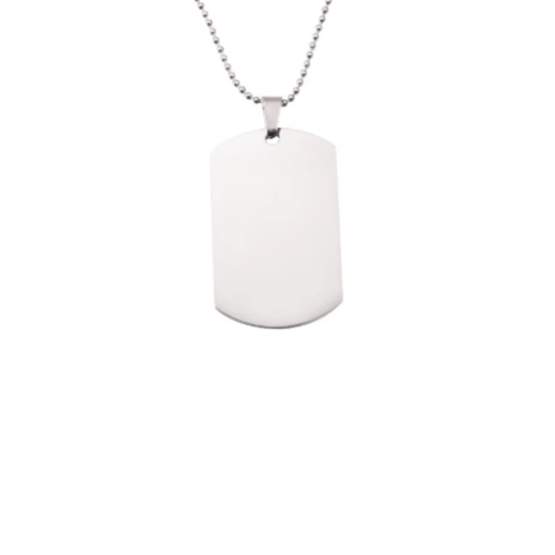 Engravable silver id tag