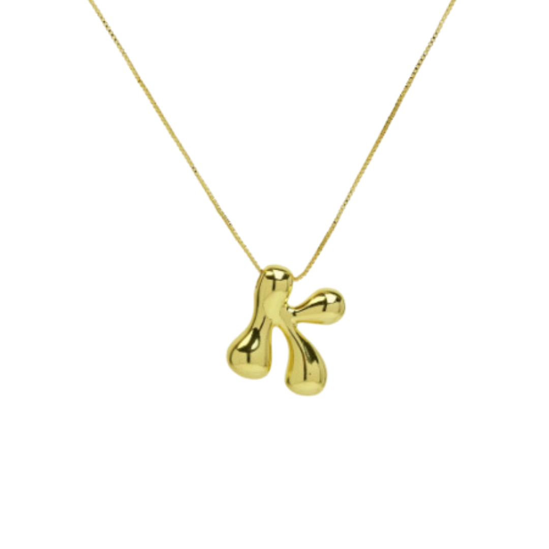 Bubble initial necklace