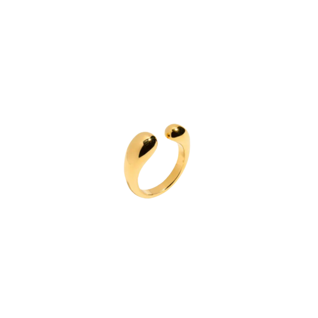 Dune Half Gold Ring | Sculpted Minimal Statement Band
