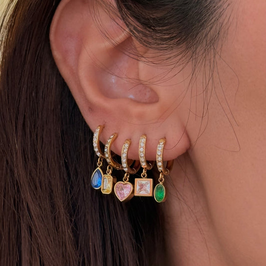 Yellow Drop Sparkle Hoops