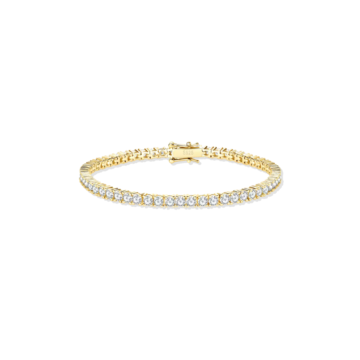 Golden Tennis Moissanite Bracelet