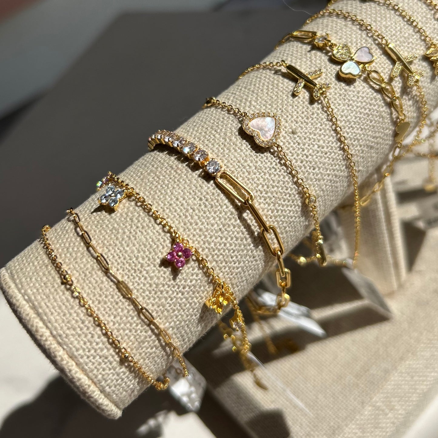 Multiple Charms Golden Bracelet