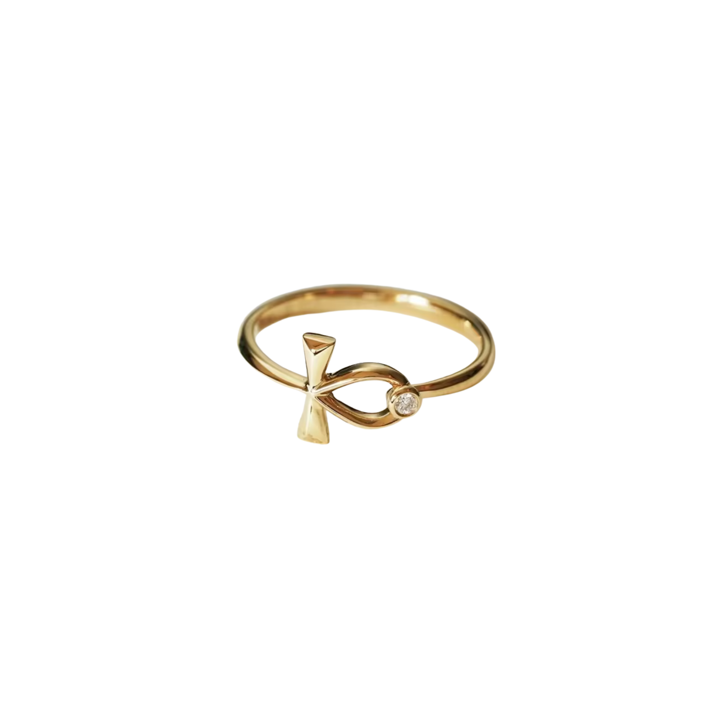 Egyptian Cross Ring Golden