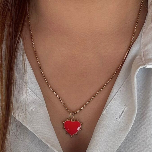 Enameled Heart Charm