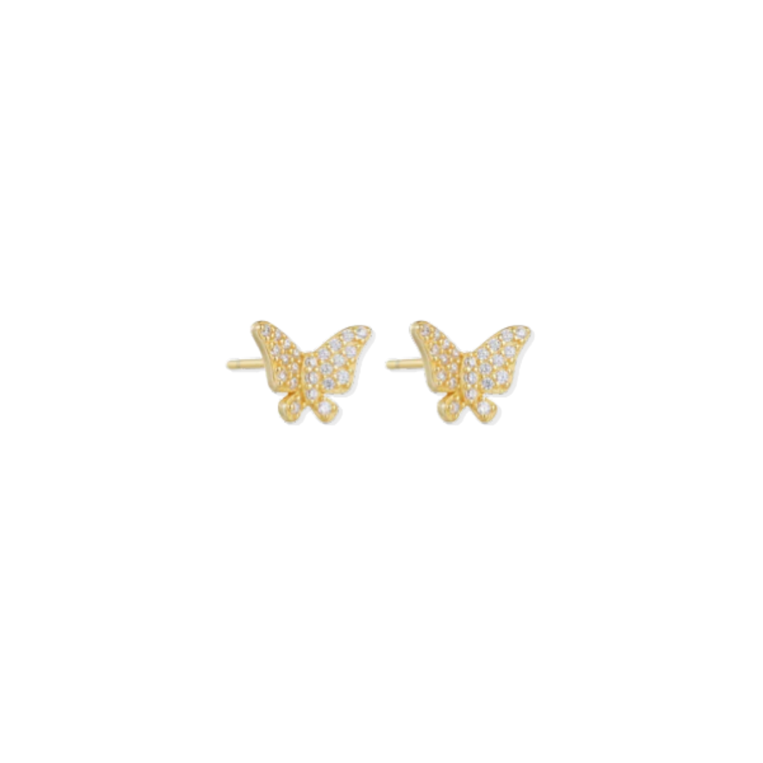 Sparkle Butterly Gold Studs