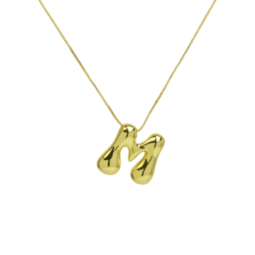 Bubble initial necklace